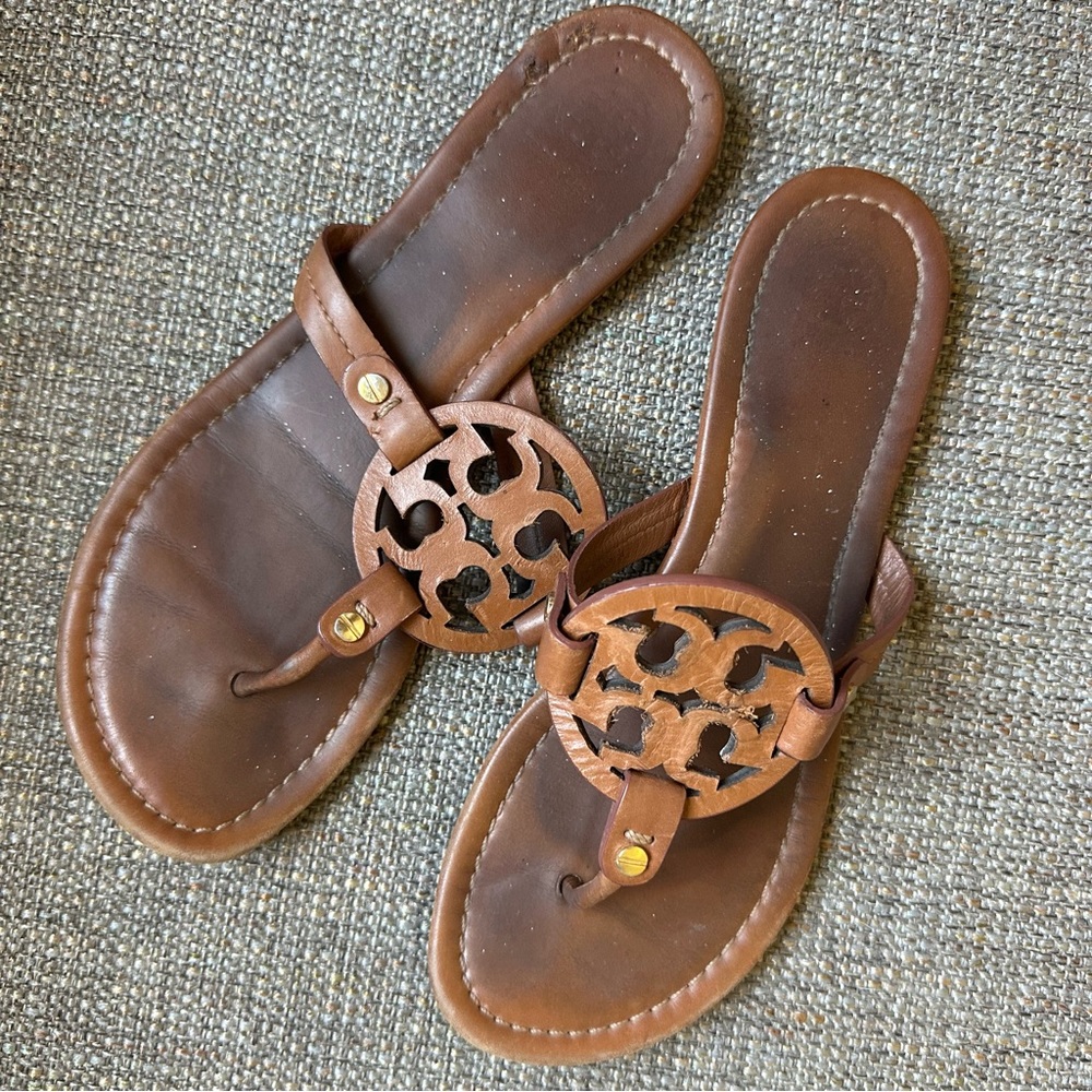Tory Burch Miller Sandal Vintage Vachetta color.